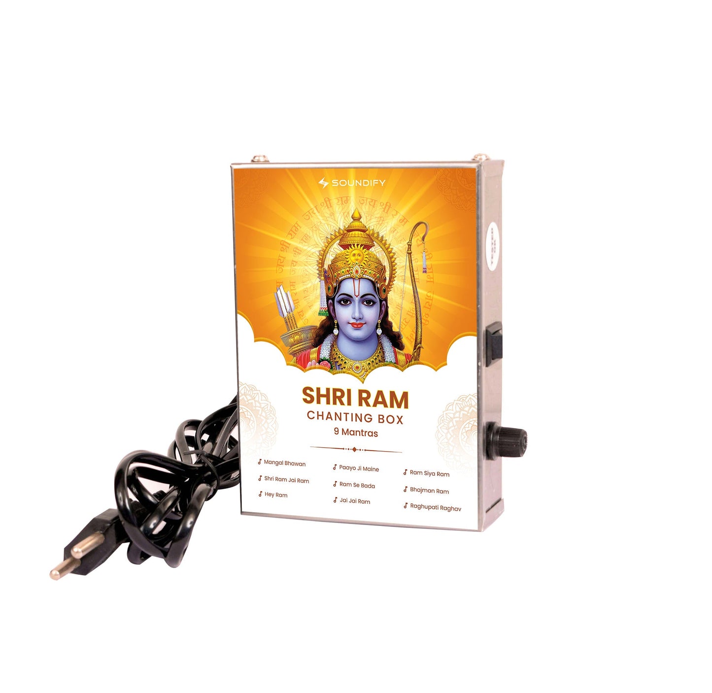 Soundify Combo Of Shri Ram 9-in-1 Premium Mantra Chanting Box (Metal)