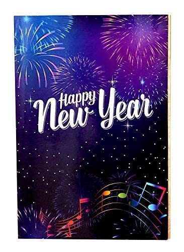 Happy New Year Musical Greeting Card ( Blue New Year Card )