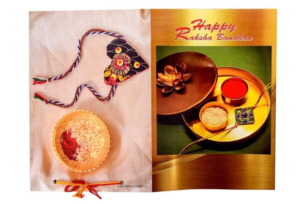 Soundify Musical Happy Raksha Bandhan Greeting Card with Rakhi and Roli Chawal