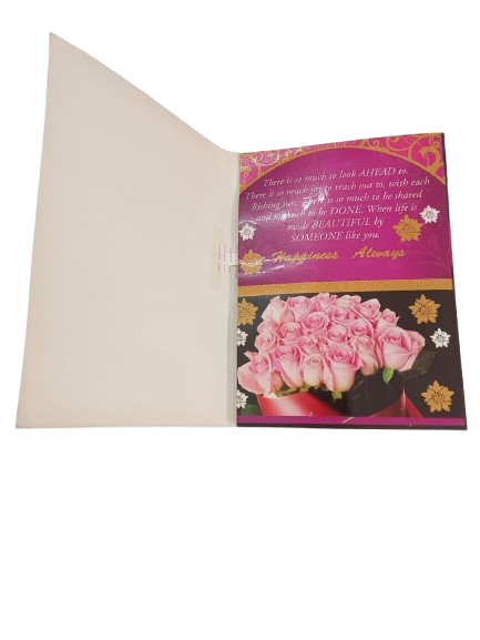 Happy New Year Musical Greeting Card ( light pink rose)