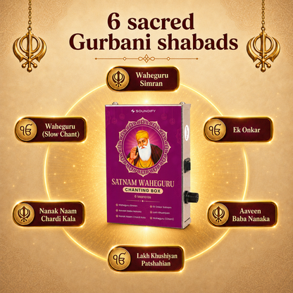 6 sacred Gurbani shabads including Waheguru Simran, Ek Onkar and Nanak Naam Chardi Kala