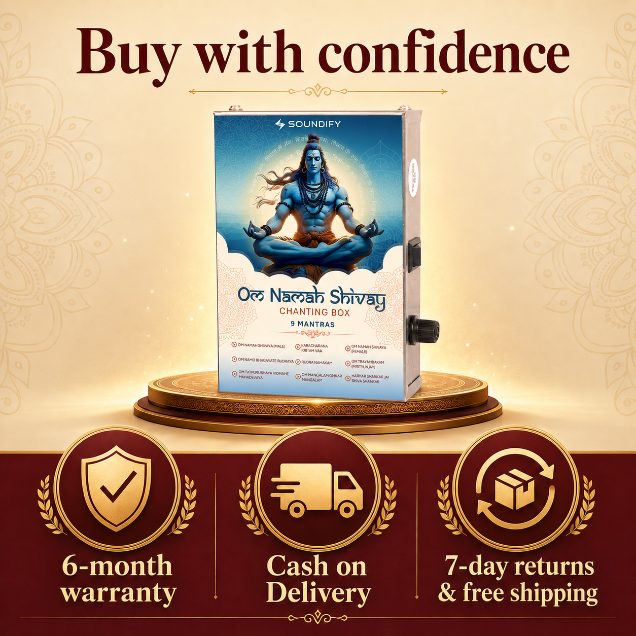 Buy with confidence: 6-month warranty, cash on delivery, 7-day returns
