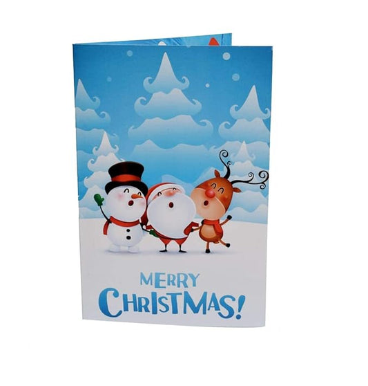 Merry Christmas Musical Greeting Card ( Skyblue Santa Card )