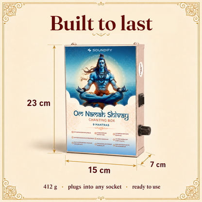 Shiv Ji mantra box size 23 x 15 x 7 cm, built to last in metal