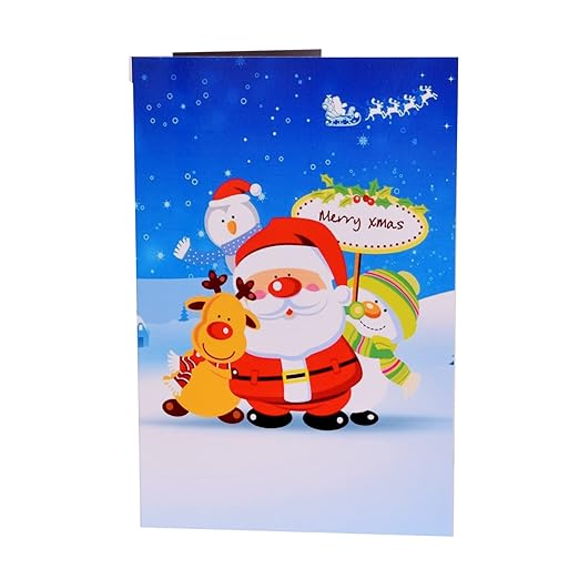 Merry Christmas Musical Greeting Card ( Blue Santa Card )