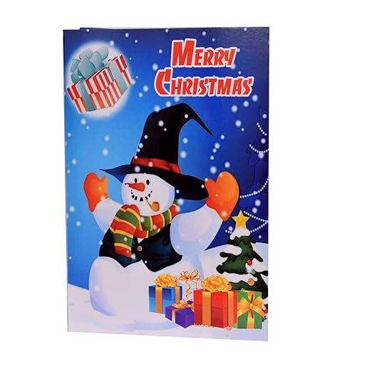 Merry Christmas Musical Greeting Card (  Black Cap Card )