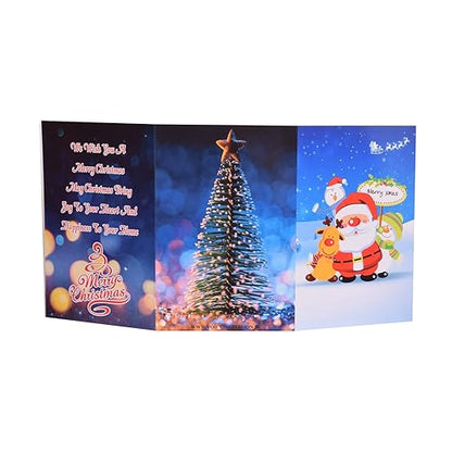 Merry Christmas Musical Greeting Card ( Blue Santa Card )