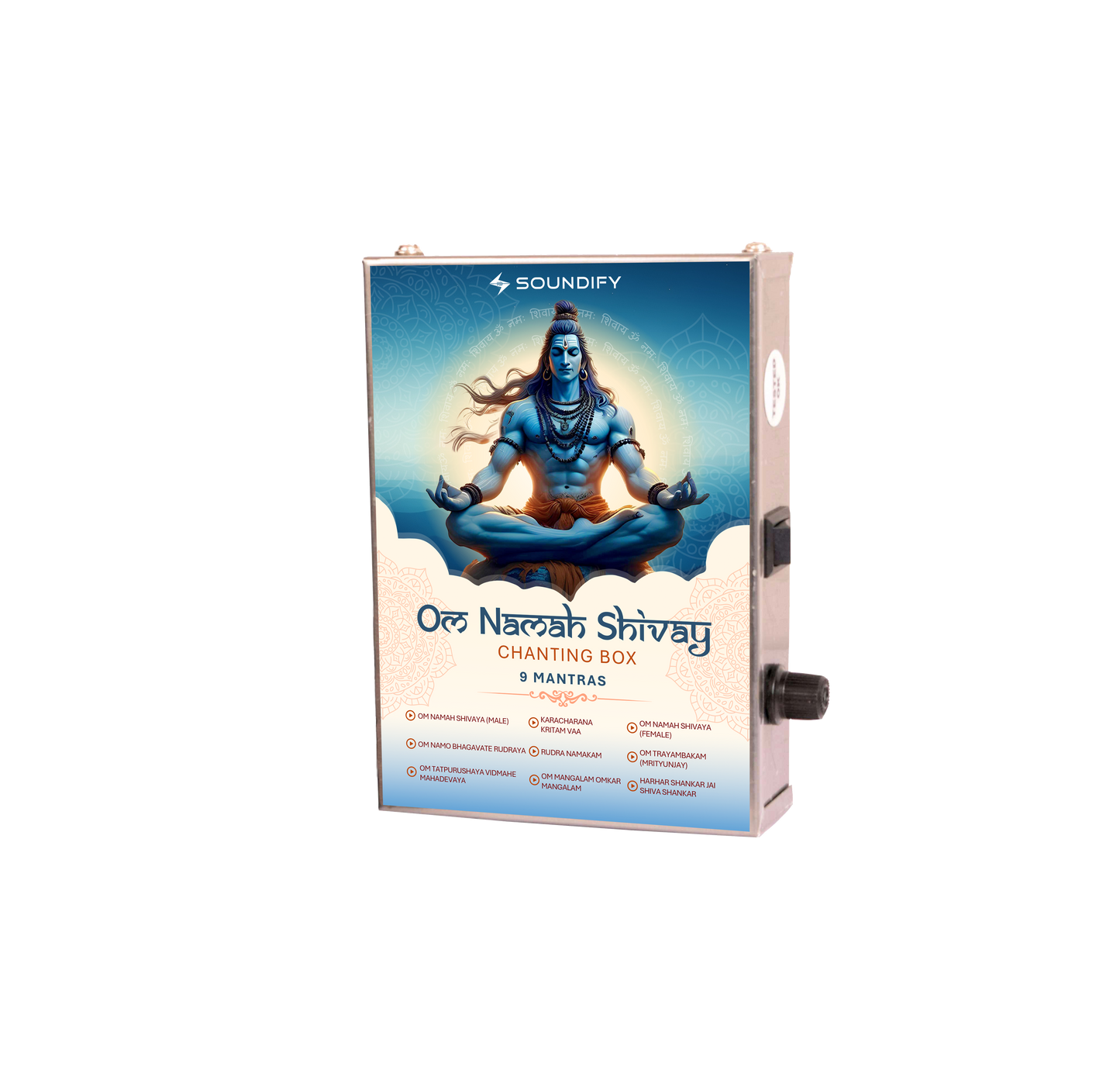 Shiv Ji Mahadev 9-in-1 Mantra Chanting Box (Metal)