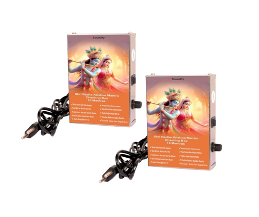 Soundify Combo of Shri Radha - Krishna Mantra Chanting box 10-in-1 Mantra Chanting Box (Metal)