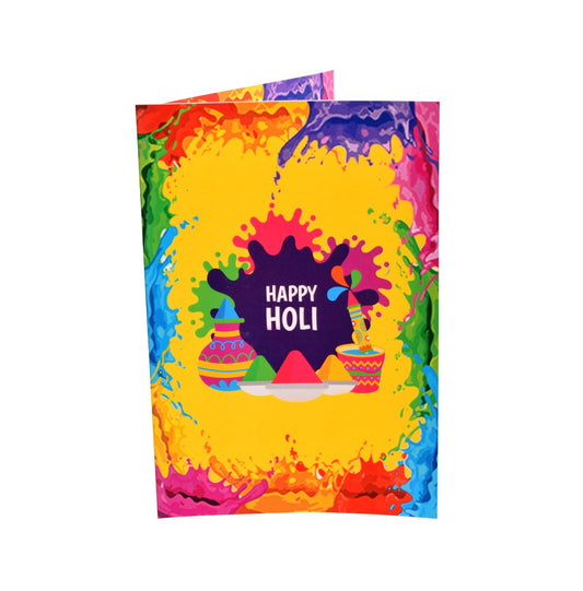 Beautiful Holi Musical Greeting Card with Soothing Music " Rang Barse.... " Starts When Card is Opened ( Holi Hain yellow card )