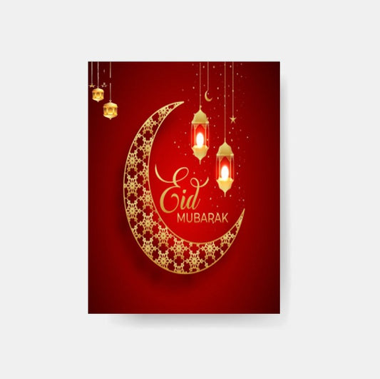 Eid Mubarak Musical Greeting Card (RED)