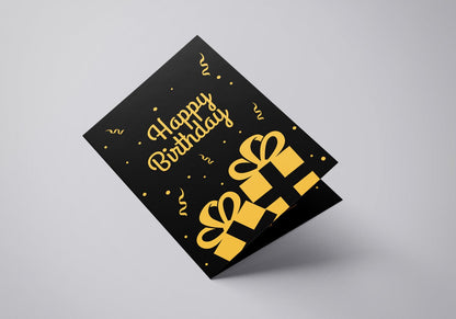 Happy Birthday Musical Card (Black Confetti) - Soundify