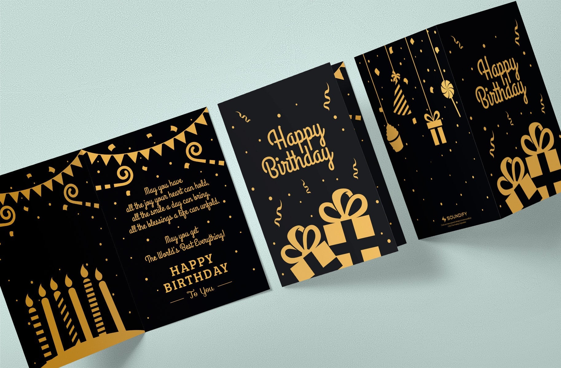 Happy Birthday Musical Card (Black Confetti) - Soundify