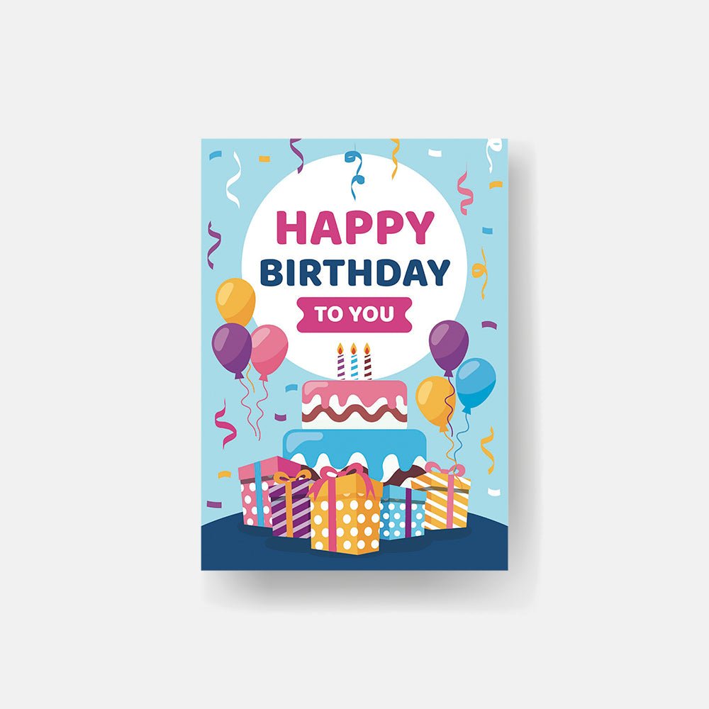 Happy Birthday Musical Card (Light Blue) - Soundify